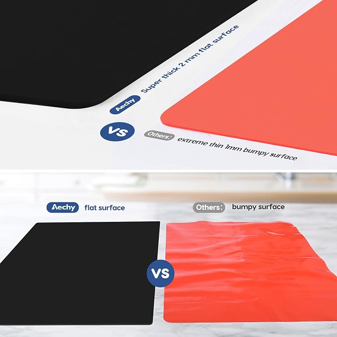 AECHY Extra Large Silicone Mat 35.3"x23.5"x0.08", Multipurpose Silicone Mat Thick Heat Resistant Mat Shipped Rolled Up Kitchen Counter Mat Waterproof Nonslip Silicone Mats for Kitchen Counter Black | Extra Large, Heat Resistant, Waterproof, Nonslip, Mu... - Image 6