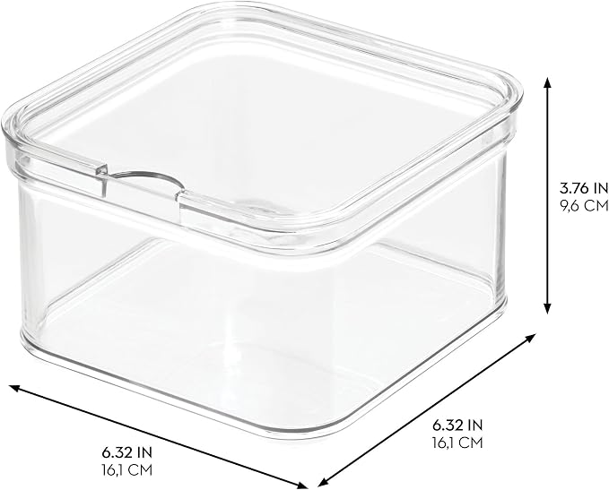 iDesign Stackable Fridge Organizer Bins with Lids for Fresh Produce - Set of 3 - Clear - Image 3