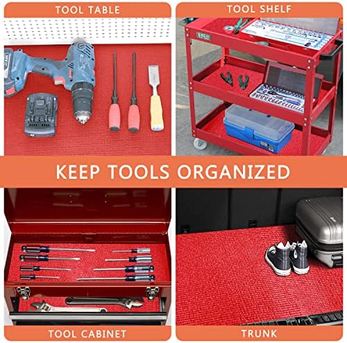 Foam Toolbox Liner Drawer Liner, Non-Slip Shelf Liners 18" W x 288" L Red - Image 5