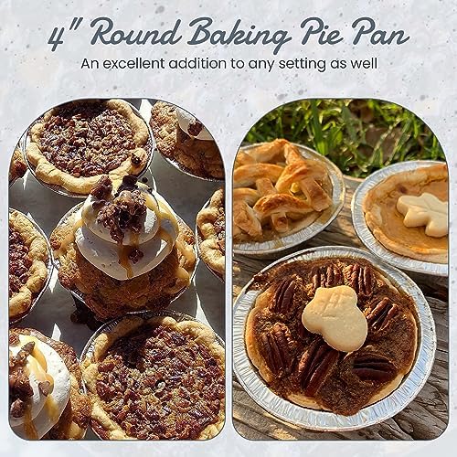 KitchenDance Mini Pie Tins with Snap-On Lids - Aluminum Pie Pans for Single Portions - Ideal for Fruit Tarts, Pies, Cheesecakes, Cobblers, Flan - Oven and Freezer Safe - 1152P (50, Silver) - Image 6