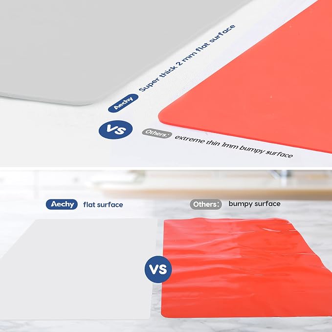 AECHY Extra Large Silicone Mat 35.3"x23.5"x0.08", Multipurpose Silicone Mat Thick Heat Resistant Mat Shipped Rolled Up Kitchen Counter Mat Nonslip Silicone Mats for Kitchen Counter Translucent - Image 6
