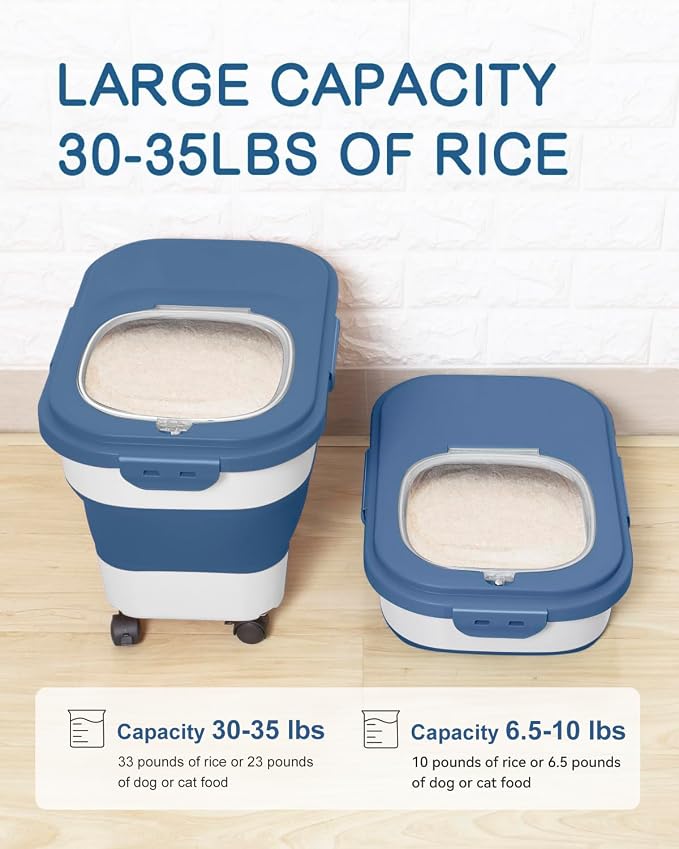20-30 Lbs Rice Storage Container,Collapsible Food Storage Container - Image 2