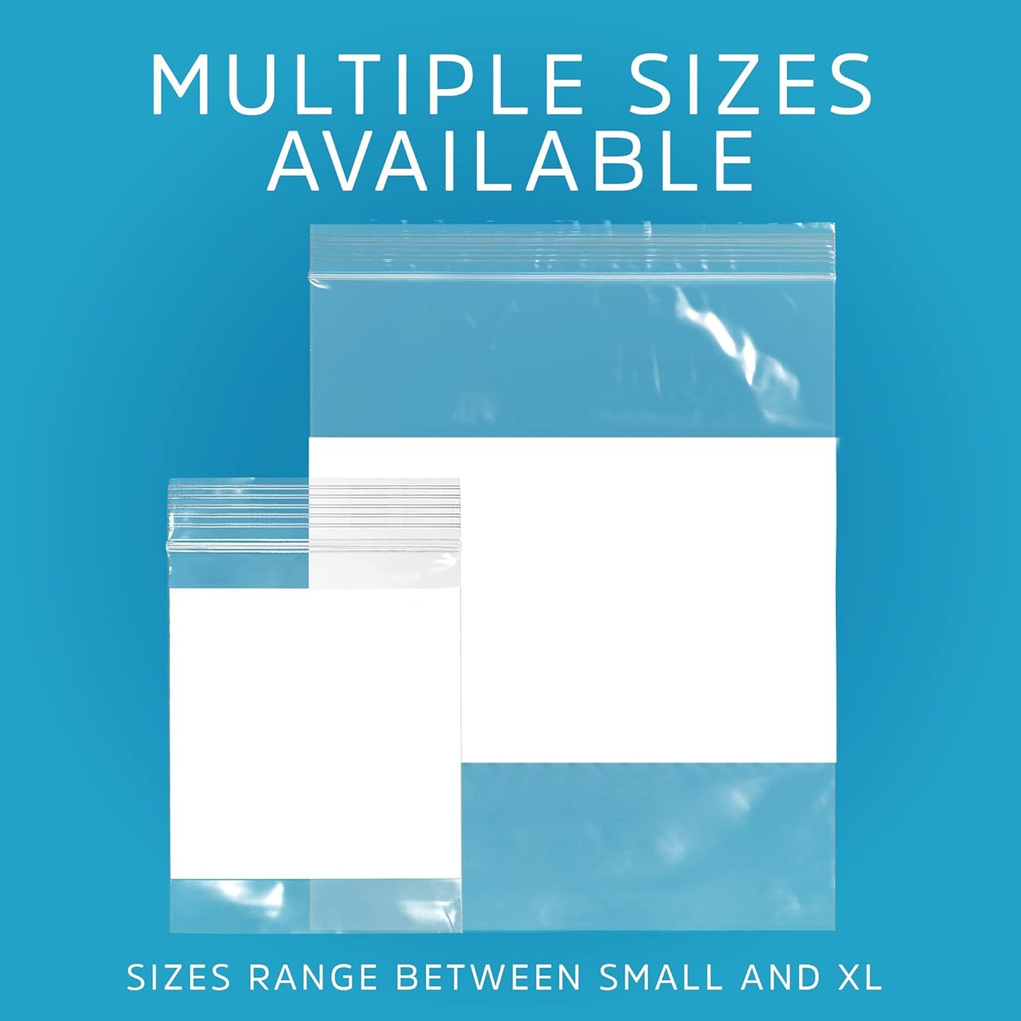 13" x 15" 2 Gallon Large Zip Bags, 2 Mil Thick Clear Plastic Reclosable Zipper Lock Bags with Write-on White Block, with Resealable Zip Top Lock for Food Storage & Office Supplies, 100 Count