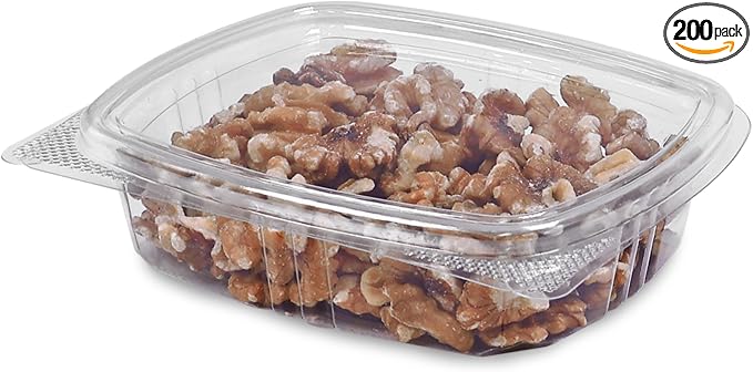 8oz RPET Clear Hinged Lid Deli Container -200Pcs by CleverPackaging