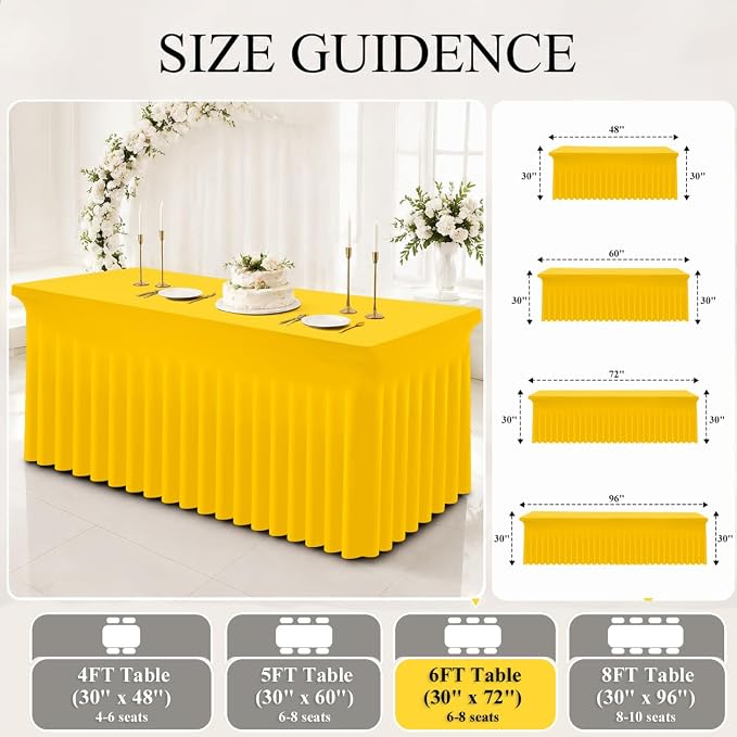 Moosfor 2 Pack Spandex Fitted Rectangle Tablecloth, Elastic Table Skirt - Image 6