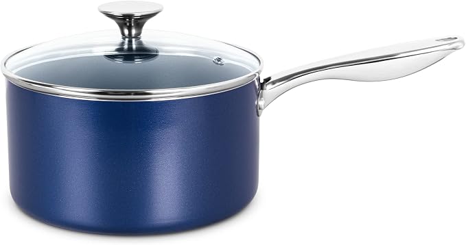 MICHELANGELO 3 Quart Saucepan with Lid, Nonstick Ceramic Sauce Pan with Stainless Steel Handle, 3 Qt Saucepan with Lid Induction Compatible, Oven Safe, Blue - Image 8
