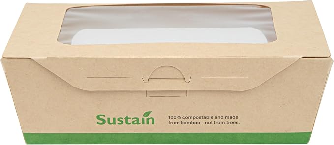 Restaurantware 28 oz Paper Bamboo Small Bio Take Out Container, 200 Pack - Image 20