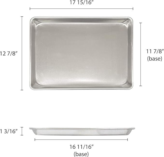 TrueCraftware- Half Size Aluminum Sheet Pan 18" x 13" Baking Sheets Set of 12- Oven Safe Baking Pan Baking Tray Cookie Sheet Baking Sheet Perfect for Baking Roasting and More - Image 7