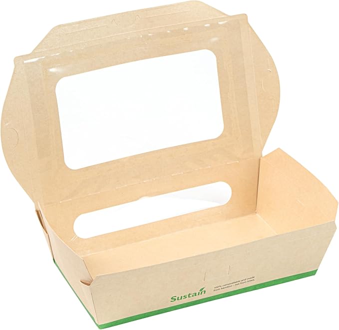 Restaurantware 35 oz Paper Bamboo Medium Bio Take Out Container, 50 Pack - Image 17