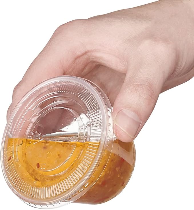 Comfy Package [4 oz. - Case of 2,000] Clear Disposable Plastic Portion Cups with Lids - Soufflé Cups, Jello Shot, Clear Plastic Containers - Image 2