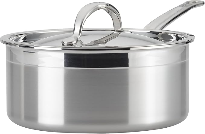 Hestan - ProBond Collection - Professional Clad Stainless Steel Sauce Pan, Induction Cooktop Compatible, 3 Quart by Unknown