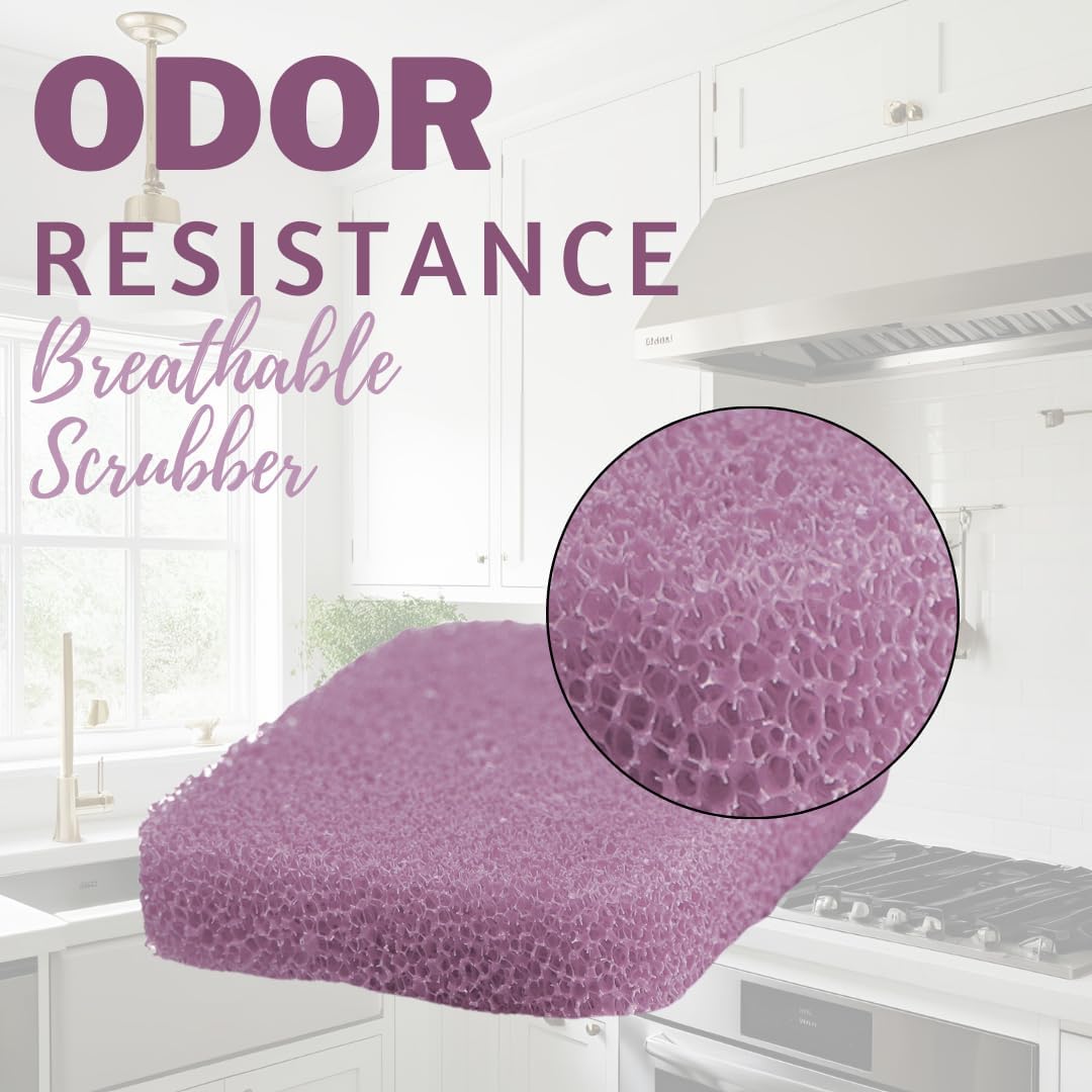 Peachy Clean Silicone Dish Sponge Scrubbers, Fresh & Clean Scent, Non-Scratch, Odor-Resistant, Durable Dish Sponges for Kitchen