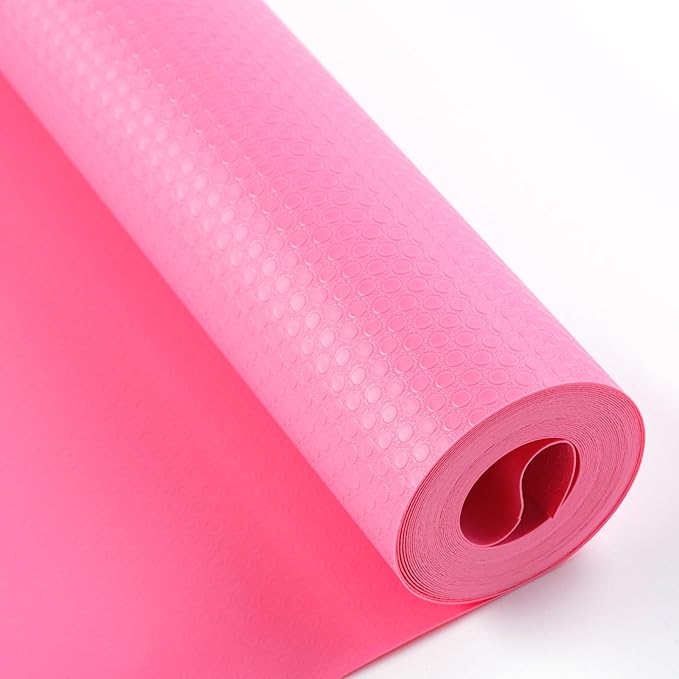 Bloss Shelf Liners, Non Adhesive EVA Drawer Mat Liners Roll for Bathroom, Kitchen, Desks, Deco Shelves 17.7x59 inch-Pink by Bloss