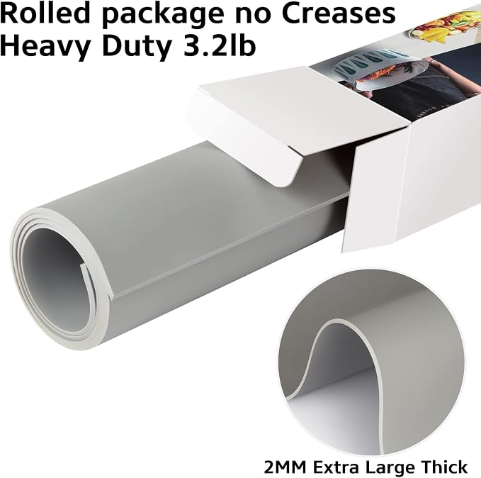 Silicone Mat Heat Resistant Mats for Countertop, Multipurpose Large Silicone Mats for Crafts Kitchen Workbench Size 36x24 inches Thick 2mm,Rolled Package,Grey - Image 3