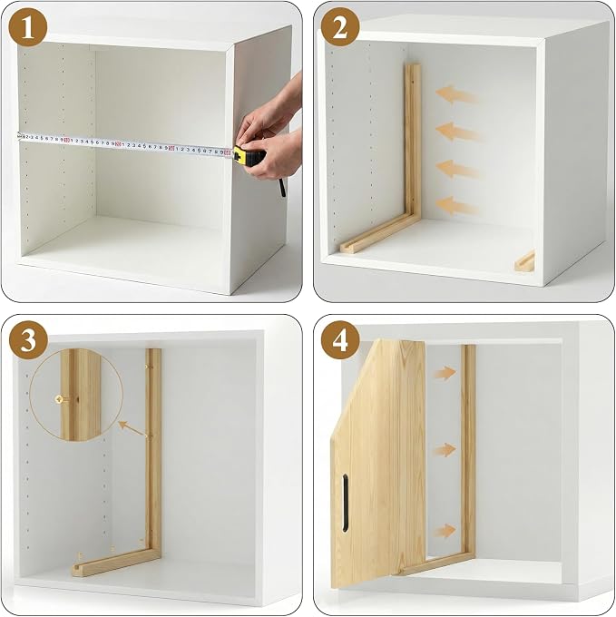 6 Pack Solid Wood Tray Dividers for Cabinet, Cookie Sheet Organizer for Cabinets, Baking Sheet Organizer, No-Cut Kitchen Cabinet Dividers, Cookie Trays for Kitchen, Pantry Storage (12, Pounds) - Image 3
