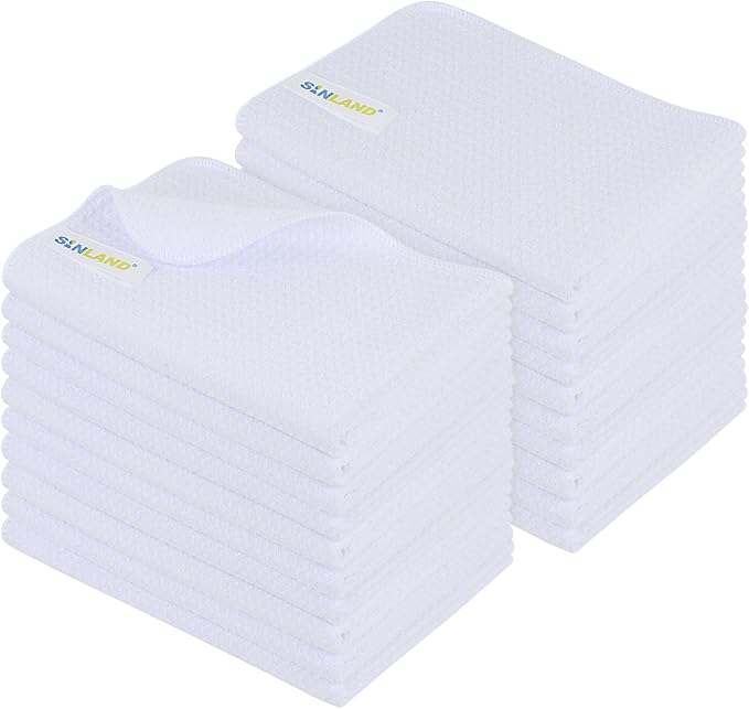 SINLAND Sublimation Blank Towels Waffle Kitchen Towel White 16x24 20 Pack by SINLAND