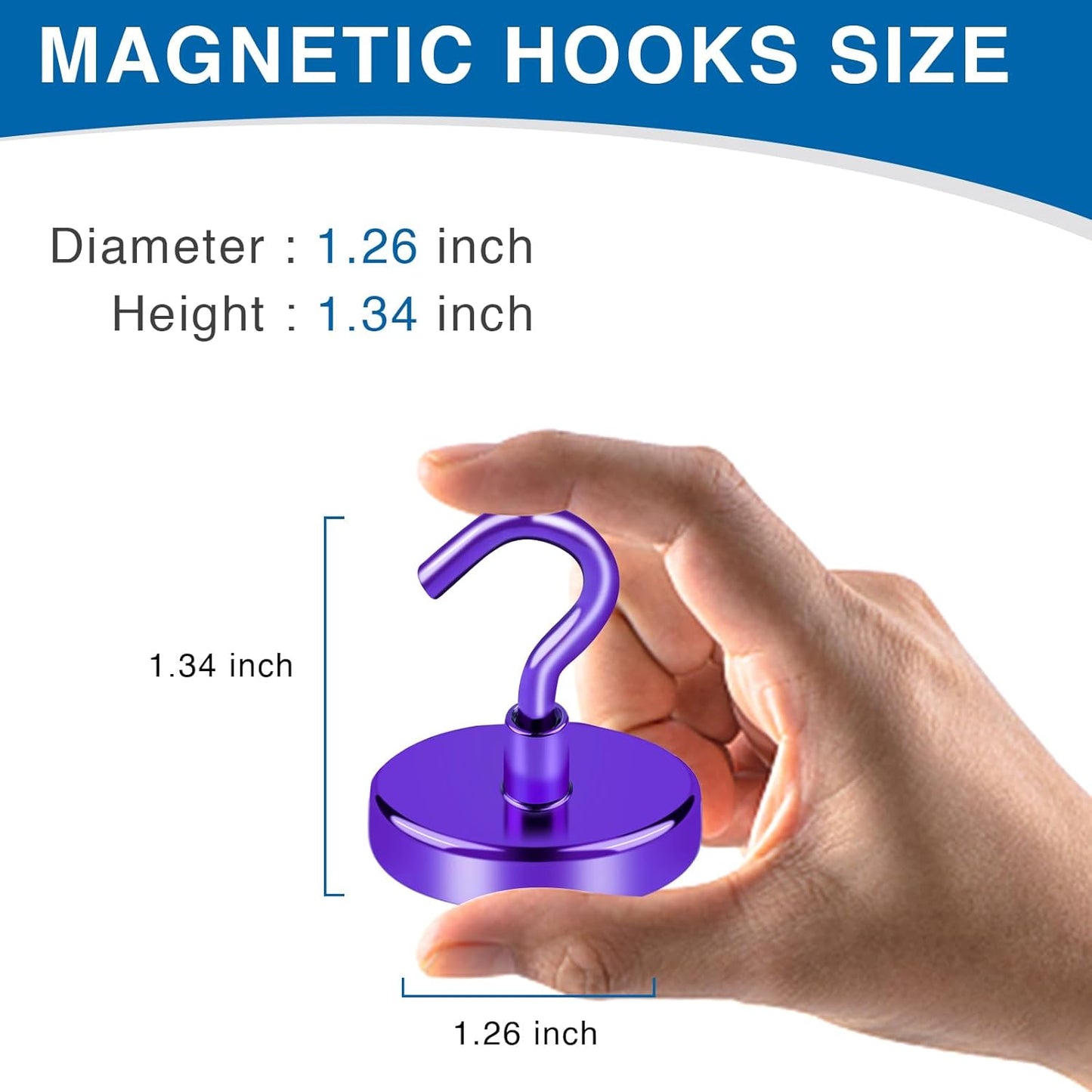 LOVIMAG Magnetic Hooks for Cruise Cabins, Cruise Essentials Must Haves, Cruise Magnets, Magnetic Key Holder, Strong Magnetic Hooks for Hanging, Fridge, Grill -12 Pack, 110lbs, Purple