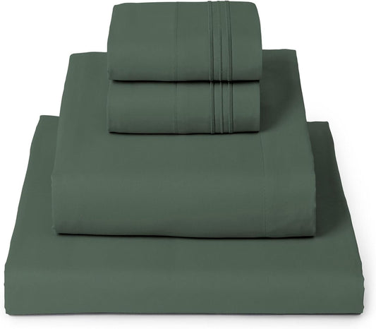 Mellanni King Sheets Set - 4 PC Iconic Collection Bedding - Hotel Luxury, Extra Soft, Cooling Bed Sheets - Wrinkle, Fade, Stain Resistant (King, Emerald Green)