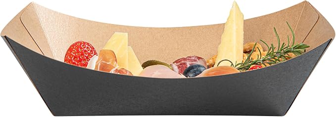 Restaurantware Black Paper lb Food Tray Boat, 200 Pack - Image 9
