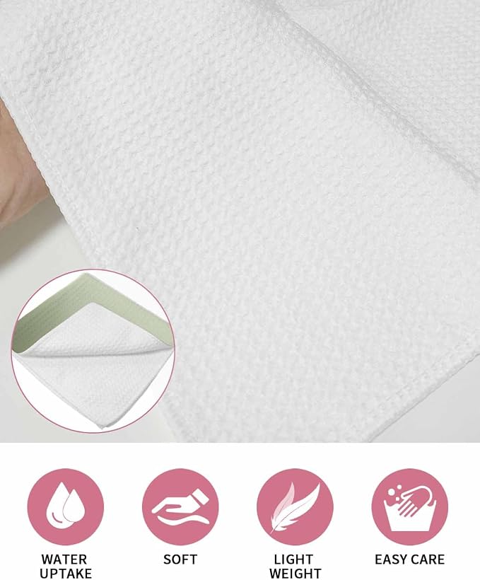 Gradient Sage Green Dish Towels Set, Waffle Weave Kitchen Towels Microfiber Towels Cleaning, Contemporary Minimalist Solid Color Soft Absorbent Dish Drying Towels Hand Towels 2 Pack 12x12 Inch - Image 5