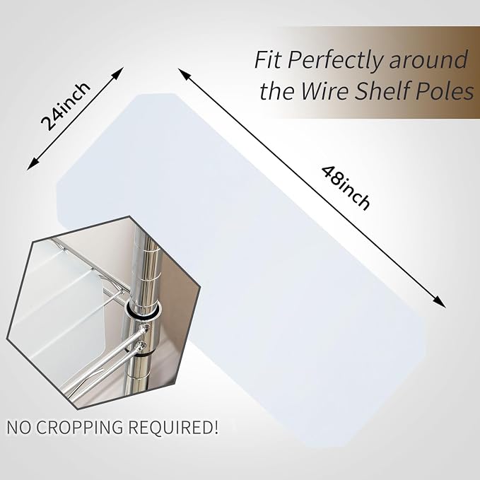 Poofzy Wire Shelf Liner 24" x 48", Set of 4 Clear - Image 2