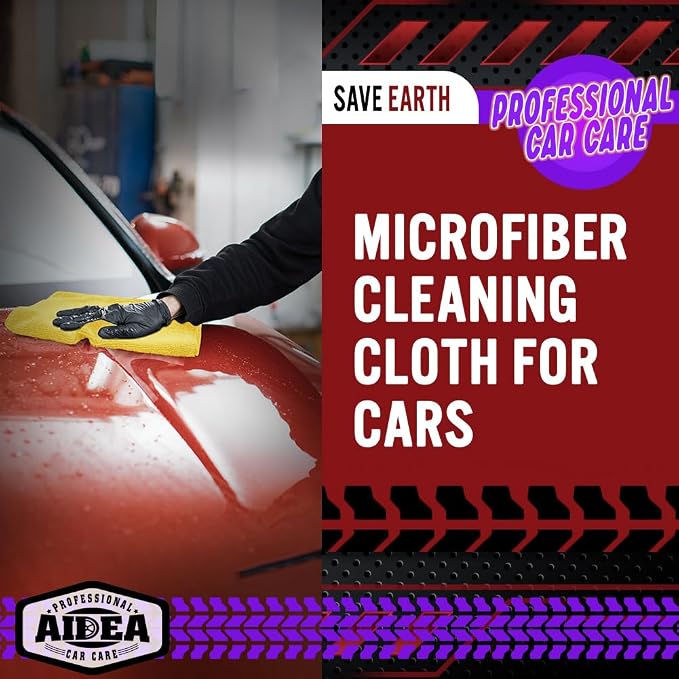 AIDEA Microfiber Cleaning Cloth-10PK, Microfiber Towels for Cars, 12"×12" - Image 4