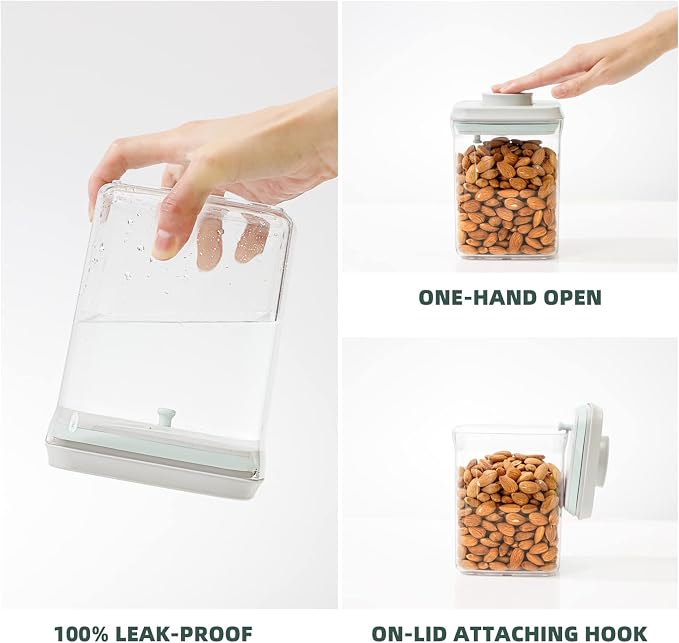 2 Pack Pop-Top Airtight Food Storage Containers, 2.0 Qt & 0.9 Qt | Clear Stackable Pantry Canisters for Coffee Stations, Breakfast Corners, Baking Areas, Dry Food Organization, BPA-Free - Image 3