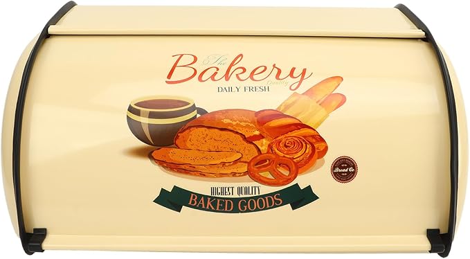 MAVIS LAVEN Metal Bread Box Champagne Color for Kitchen Countertop, Small Drum Type with High Space Utilization and Good Visual Effect by MAVISLAVEN