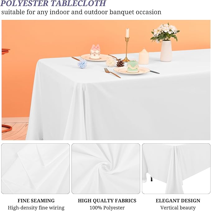 12 Pack Black Tablecloths for Rectangle Tables,70 x 120 Inch - Image 3