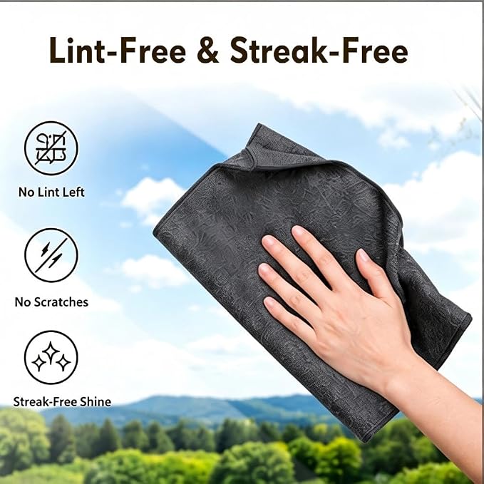 2026 New Magic Cleaning Cloth, Upgraded Thickened Microfiber Cleaning Cloth, Lint Free Reusable Dish Towels Non-Scratch Absorbent Cleaning Rags for Window Car Kitchen Sink Mirror (10 Pcs) - Image 5