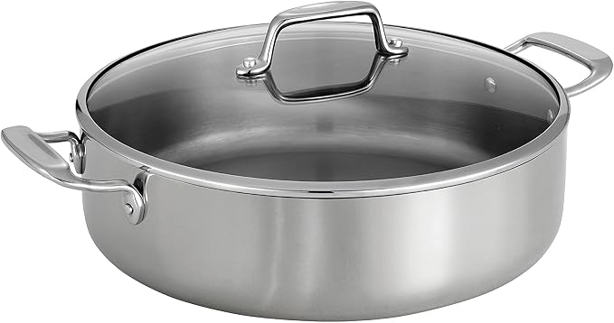 Tramontina Boston Tri-Ply Clad Stainless Steel 6-Quart Braiser Pan with Lid by Tramontina