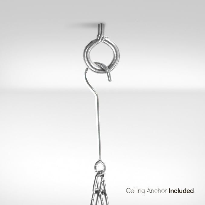 Sorbus Hanging Pot Rack, Ceiling-Mount Kitchen Organizer (Chrome) | Decorative oval fixture with hooks arranges cookware, utensils and books for practical overhead use in homes or restaurants. - Image 7