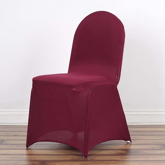 Tableclothsfactory 30PCS Burgundy Stretchy Spandex Fitted Banquet Chair Cover Dinning Event Slipcover for Wedding Party Banquet Catering by TABLECLOTHSFACTORY