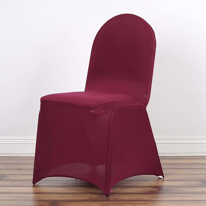 Tableclothsfactory 20PCS Burgundy Stretchy Spandex Fitted Banquet Chair Cover Dinning Event Slipcover for Wedding Party Banquet Catering by TABLECLOTHSFACTORY