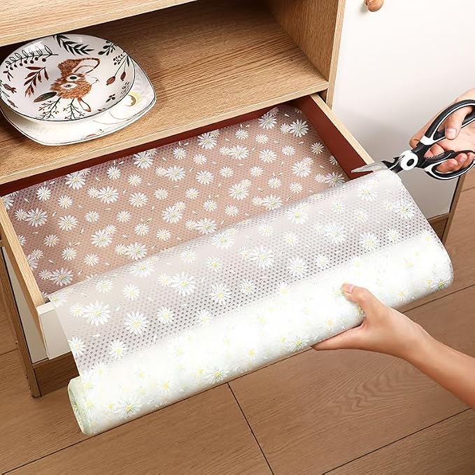 Daisy Flower Non-Adhesive Non-Slip Waterproof Washable EVA Shelf Liner | 12" x 59" Mat for Kitchen Pantry Fridge Closet Cupboard Drawer Cabinet Storage - Image 6