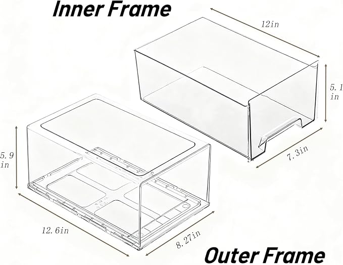 Clear Stackable Storage Drawers 2 Pack XL, BPA-Free Plastic Pull Out Organizer with Anti-Slip Pad for Bathroom Pantry Cabinet - Image 3