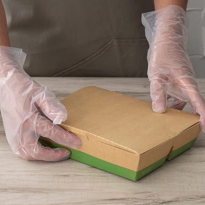 Restaurantware-Eco Tek 50.7 Ounce To Go Boxes, 100 Bento Boxes - 3 Compartments, Tab Lock Closure, Kraft and Green Paper Take Out Box, PLA Lining, For Restaurants or Parties - Image 7