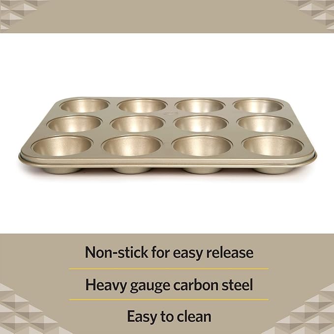 Glad Muffin Pan Nonstick - Heavy Duty Metal Cupcake Tin with Round Baking Cups, 12-Cup - Image 4