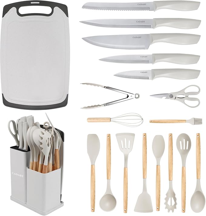 19PCS White Kitchen Cooking Utensils Set Kitchen Tools Set by CADABY