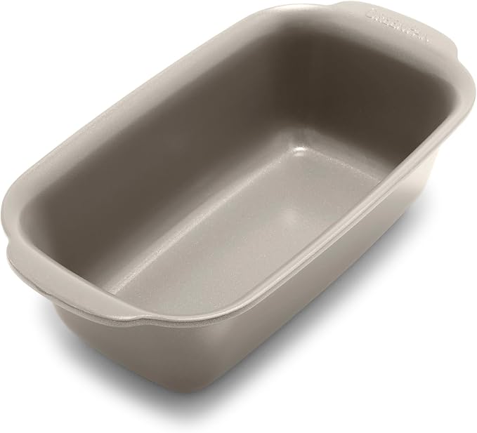 GreenPan Premiere Ovenware Healthy Ceramic Nonstick 1 lb. Loaf Baking Pan, PFAS-Free, Warp-Free Bakeware, Durable Quick Heating, Oven & Broiler Safe to 600F, Dishwasher Safe, Taupe by GreenPan