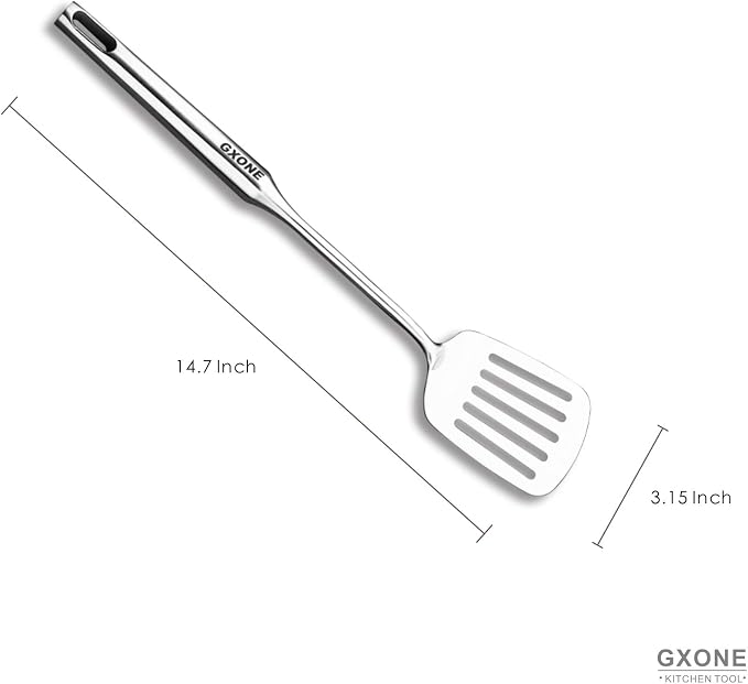 Slotted Turner & Spatula for Cast Iron Skillet Grilling Cooking - Image 2