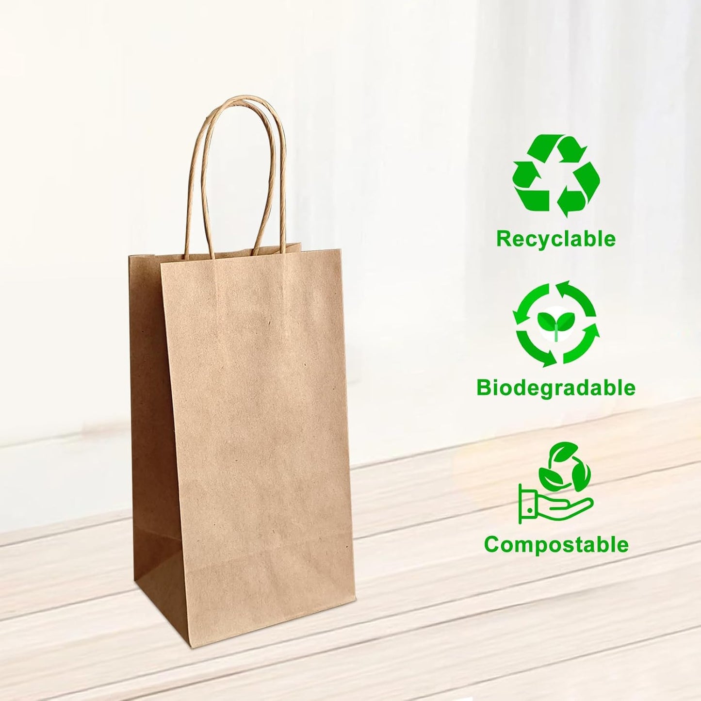 Take-Out Paper Bags And One Drink Paper Trays 100 Pack One Cup Carrier Tray Coffee Cup Holder Disposable Cup Holder Tray,Brown Baper Bags With Handles Bulk (One-cup size)