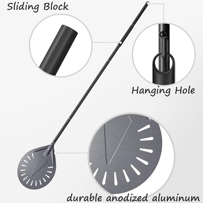 12 Inch + 9 Inch Pizza Peel Set, Perforated Pizza Turning Peel, 12" x 14" Professional Aluminum Pizza Paddle for Homemade Pizza, Pizza Oven Accessories - Image 4
