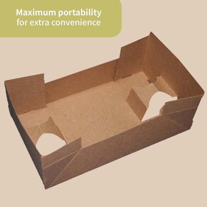 FC Meyer Food Service Trays, J-Tray, Cardboard Trays, Earth-Friendly Disposable Brown Food Tray, Made from Recycled Materials, Versatile Food Packaging, 10.125″ x 5.875″ x 2.5″, Pack of 400 - Image 5