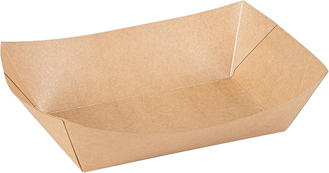 Restaurantware Kraft Paper lb Paper Food Tray Boat, 200 Pack - Image 2