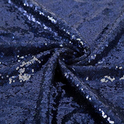 JYFLZQ Navy Blue Sequin Tablecloth, Glitter Party Table Cover 90 Inch Round - Image 5