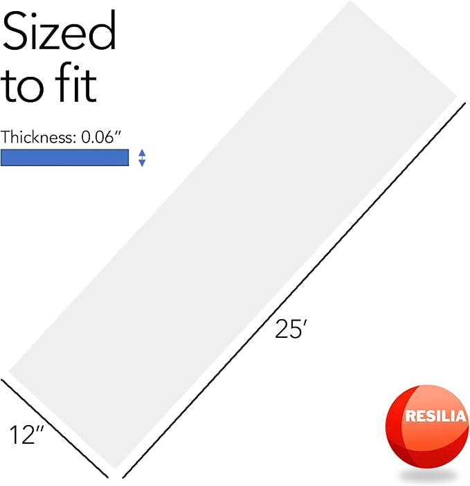 RESILIA Closet Shelf Liner for Wire Shelving – 12" Wide x 25' Long Heavy Duty Waterproof Liners, Clear PVC Covers for Kitchen Pantry, Bathroom Closet, & Cabinet Storage, Made in The USA - Image 2