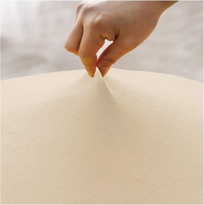 Velvet Plush XL Dining Chair Covers, Stretch Chaircover, Spandex High Chairs Protector Covers Seat Slipcover with Elastic Band for Dining Chairs (Cream, Set of 6) - Image 3