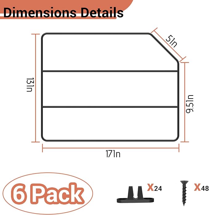 Baking Sheet Organizer Set of 6，17"x13" Vertical Tray Dividers for Kitchen Cabinets，Black Metal Cabinet Divider，Metal Wire Storage for Pans, Baking Trays and Cookware - Image 3