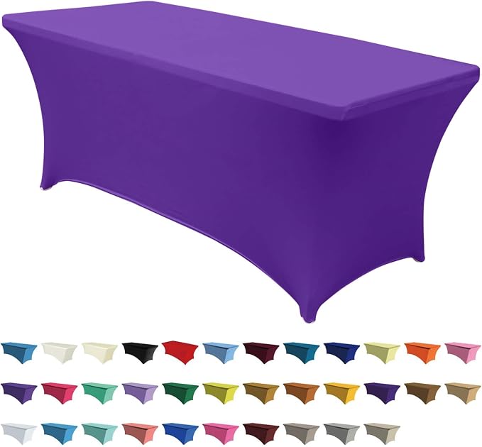 ABCCANOPY 6FT Spandex Table Cover, Stretch Fitted Tablecloth, Purple by ABCCANOPY